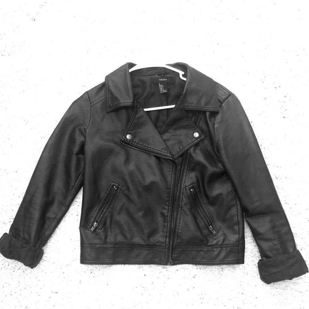 Faux leather black jacket